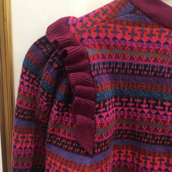 Marc Jacobs sweater- multicolor stripe w ruffle - Picture 6 of 6